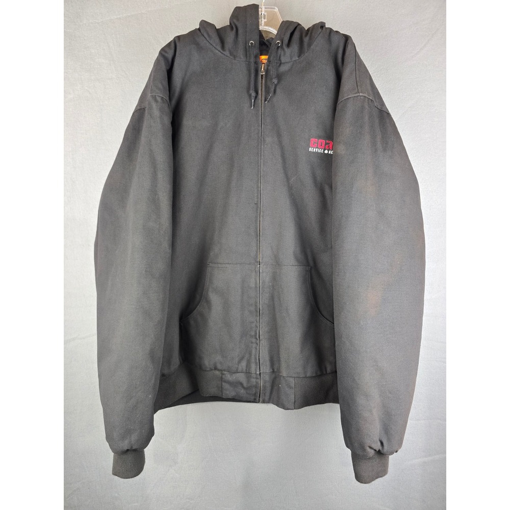 CornerStone Jacket Mens 2XL Black Hooded Canvas Workwear Quilted Lined